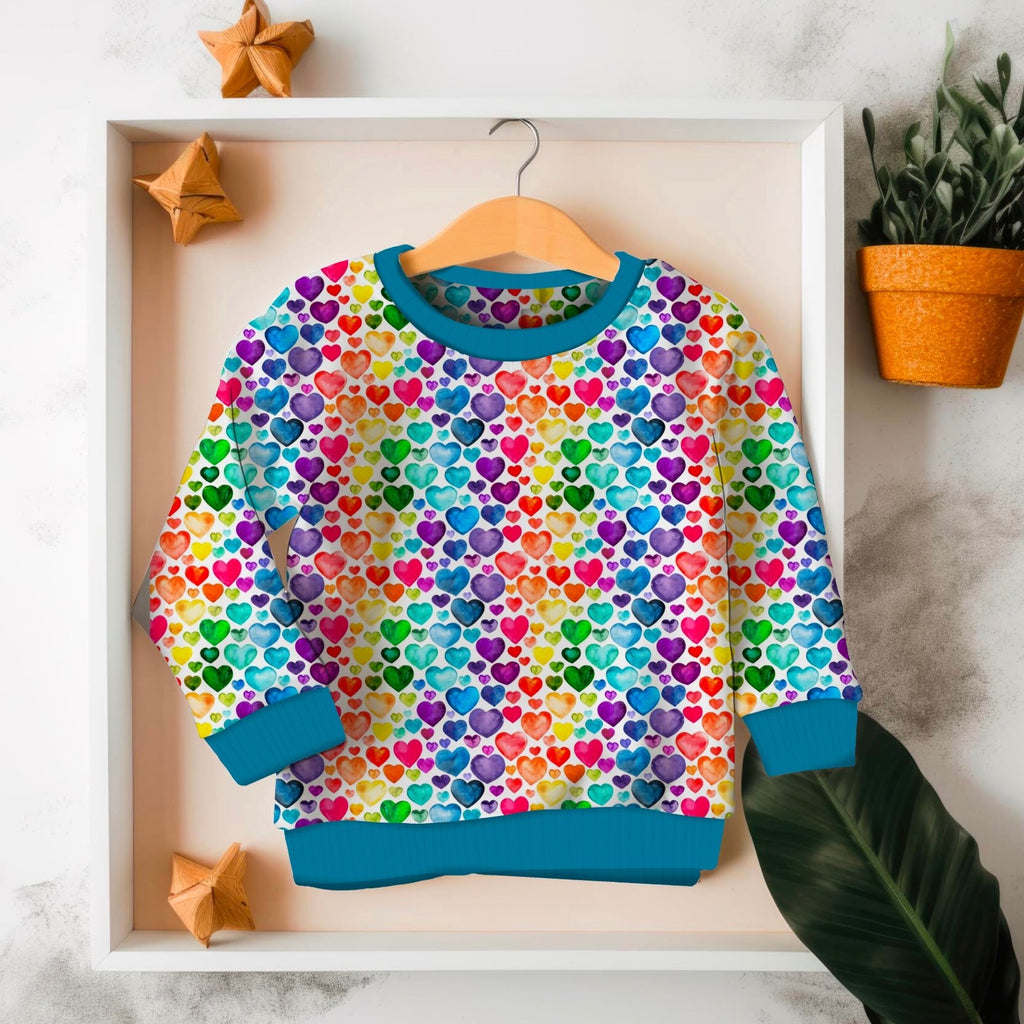 Rainbow Hearts Sweatshirt - Charley's Wild World