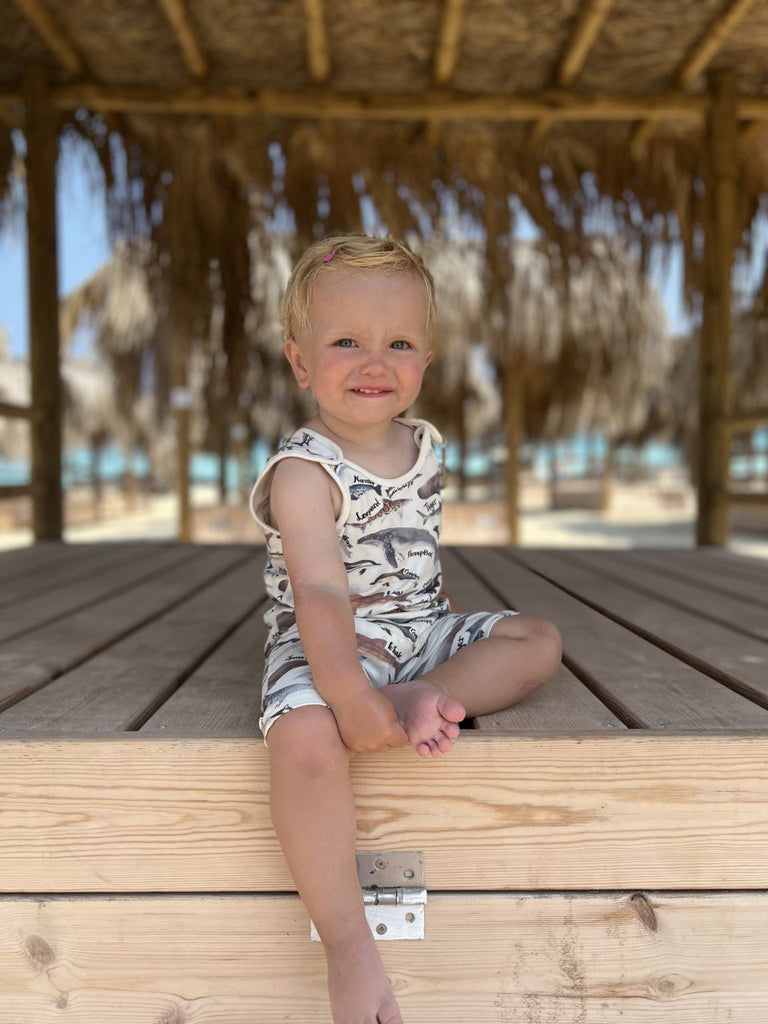 'Ocean Child' SHORT Legged Dungaree/ Romper - CharleysWildWorld