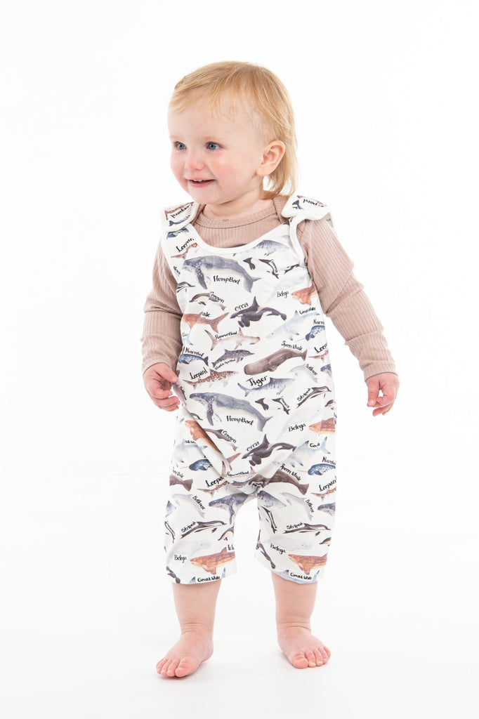 'Ocean Child' SHORT Legged Dungaree/ Romper - CharleysWildWorld