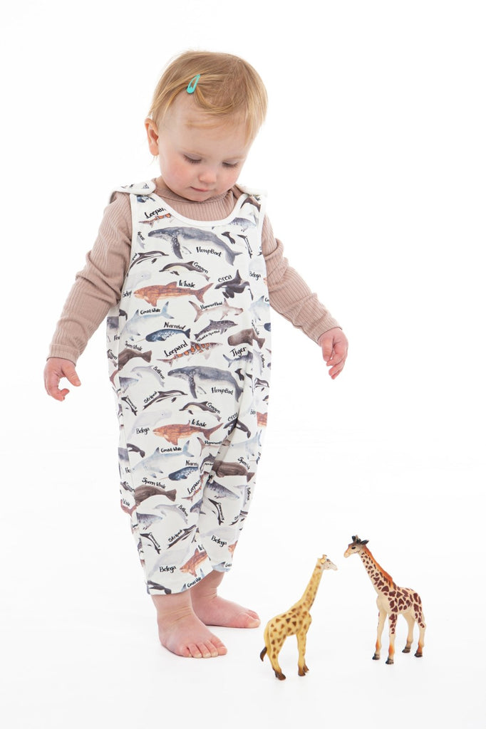 'Ocean Child' SHORT Legged Dungaree/ Romper - CharleysWildWorld