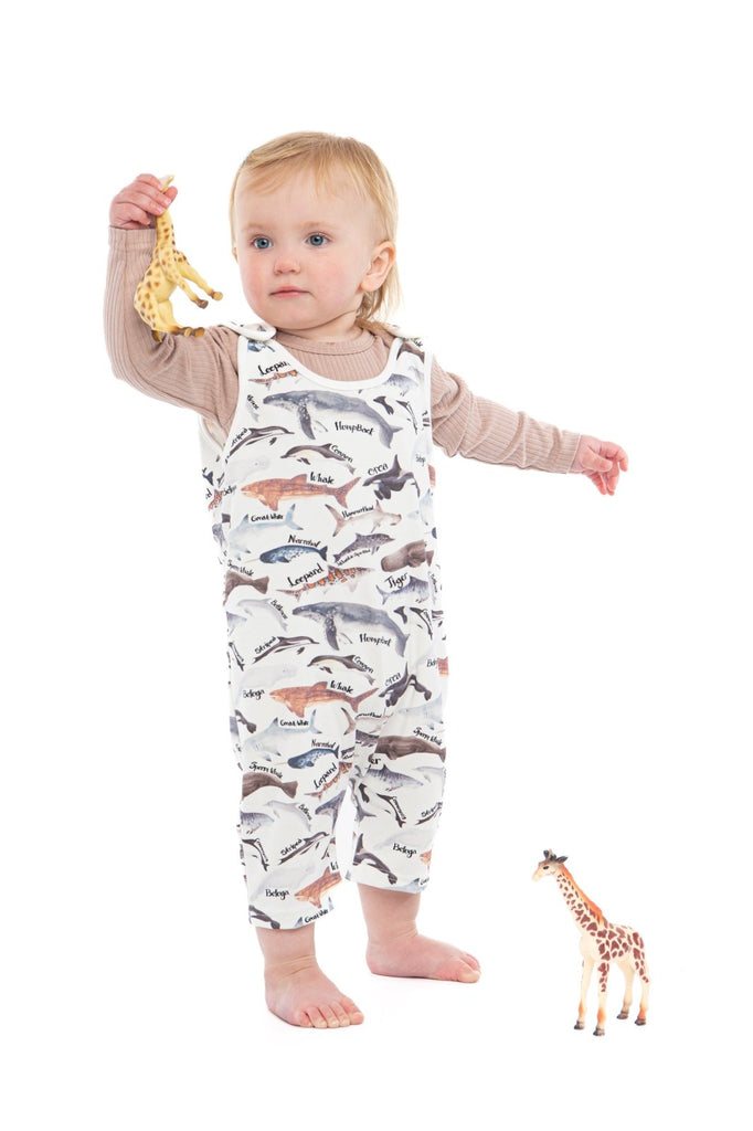 'Ocean Child' SHORT Legged Dungaree/ Romper - CharleysWildWorld