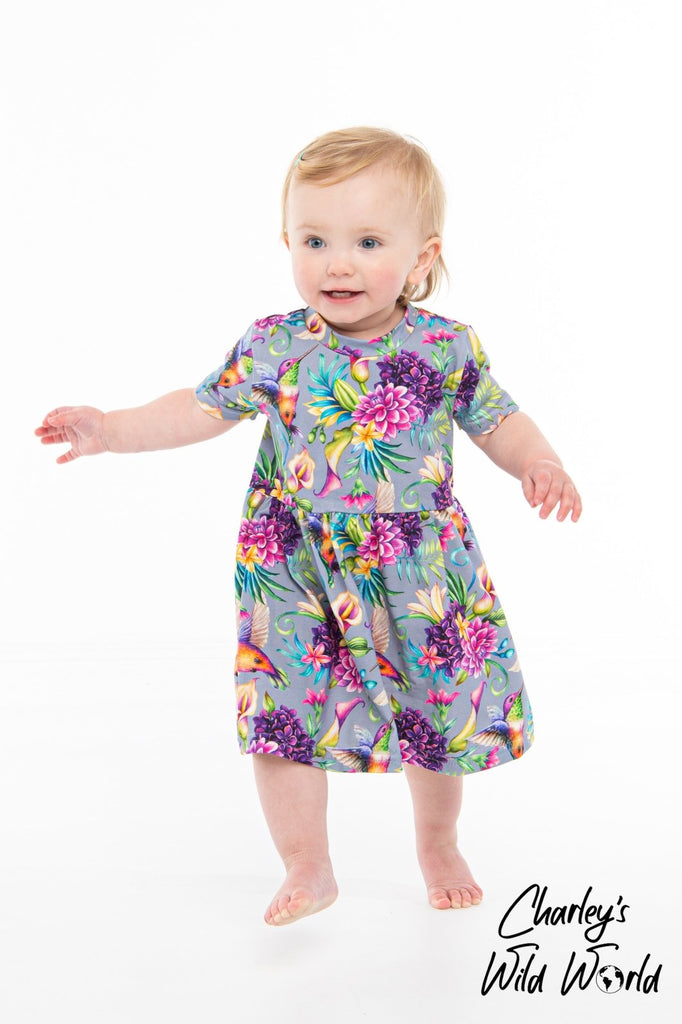 'Tropical Paradise' Short Sleeved Dress - CharleysWildWorld